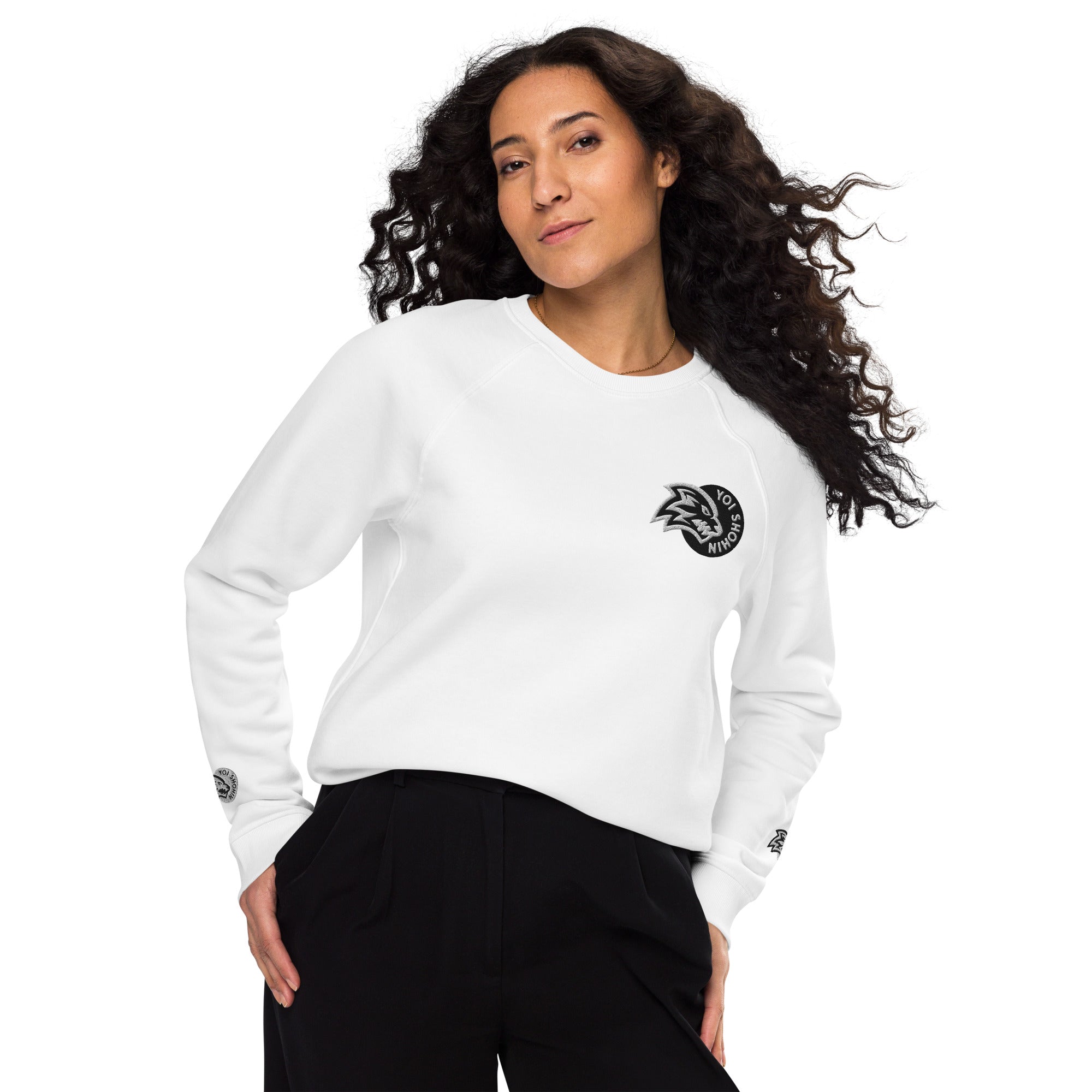 Sudadera orgánica raglán mujer